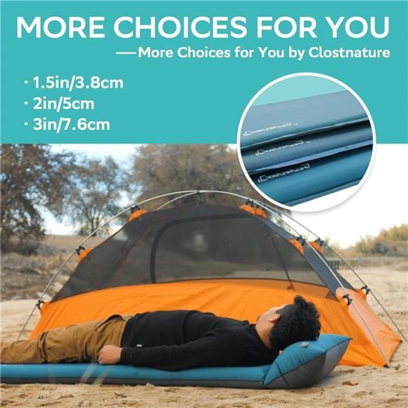 Self Inflating Sleeping Pad for Camping - 1.5 inch Camping Pad, Lightweight - Picture 6 of 6